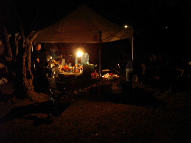 Camp at night